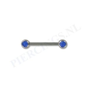 Tepelpiercing kristal blauw