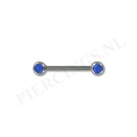 Tepelpiercing kristal blauw - thumbnail