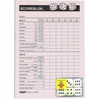 Yahtzee spel accessoires set 100 vellen scoreblok/6 dobbelstenen - thumbnail