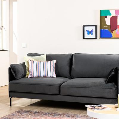 Haluta 3-zits bank Paul - 197 x 85 x 85 cm - Donkergrijs