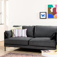 Haluta 3-zits bank Paul - 197 x 85 x 85 cm - Donkergrijs