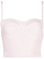 Alexander McQueen haut bustier crop en maille nervurée - Rose