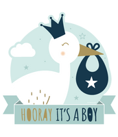 Huldeschild Hooray It's a Boy (50x50cm) - thumbnail