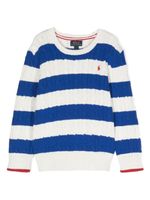 Ralph Lauren Kids pull rayé à logo - Bleu