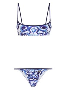 Dolce & Gabbana bikini à imprimé Majolica - Bleu