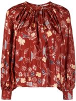 Ulla Johnson blouse en soie à fleurs - Marron