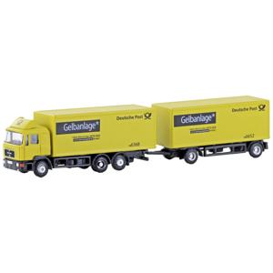 Minis by Lemke LC4603 N Vrachtwagen MAN F90 3-assige kofferhangertrein Deutsche post