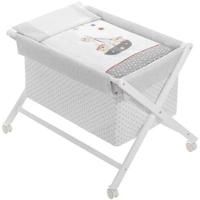 Interbaby Wieg Junior 90 X 55 Cm Hout/katoen Wit 5-delig
