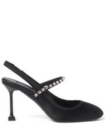 Miu Miu escarpins satinés 85 mm à ornements en cristal - Noir