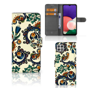 Wallet Case Samsung Galaxy A22 5G Barok Flower