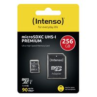 Intenso Premium microSDXC-kaart 256 GB Class 10, UHS-I Incl. SD-adapter - thumbnail