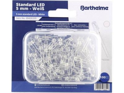 Barthelme LED-assortiment Natuur-wit Rond 5 mm 10000 mcd 30 ° 20 mA 3 V Barthelme LED-assortiment Natuur-wit Rond 5 mm 10000 mcd 30 ° 20 mA 3 V