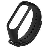 By Qubix - Compatible met Xiaomi Mi band 3/4 / 5/6 / 7 bandje OneColor - Zwart - Compatible Xiaomi bandje