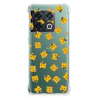 Doorzichtige Silicone Hoesje voor OnePlus 10 Pro Katten Emojis