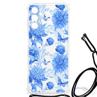 Case voor Samsung Galaxy A13 5G | A04s Flowers Blue