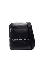 Calvin Klein Jeans sacoche en cuir à logo imprimé - Noir