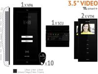 Bellcome VKM.P2FR.T3S4.BLB04 Complete set voor Video-deurintercom Kabelgebonden Tweegezinswoning Zwart