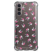 Doorzichtige Silicone Hoesje voor Samsung Galaxy S21 Unicorns - thumbnail