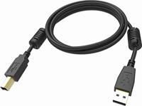 Vision TC 1MUSB/BL USB-kabel 1 m 2.0 USB B USB A zwart - USB-kabel (1 m, USB B, USB A, 2.0, 480 Mbit/s, zwart)