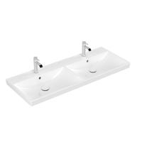 Villeroy & Boch Avento dubbele meubelwastafel 120x47cm 2 kraangaten met overloop wit Ceramic+ wit 4A23CKR1