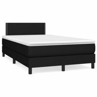 vidaXL Boxspring met matras en LED stof zwart 120x190 cm, bed, boxspringbed, tweepersoonsbed, slaapmeubel, boxspring bed, bed met matras, bedframe