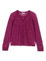 Il Gufo cardigan en maille ajourée - Rose - thumbnail