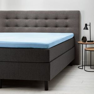 Hoeslaken Stretch - Topper - Lichtblauw - 100x200 cm - Blauw - Fresh and Co - Dekbed-Discounter.nl