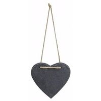 Woondecoratie hart 12 cm leisteen   - - thumbnail