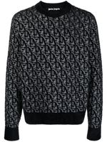 Palm Angels pull à motif monogrammé en jacquard - Noir