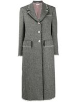 Thom Browne manteau à bande tricolore - Gris - thumbnail