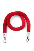 Basic Koord van velours tbv afzetpaal - chroom/rood