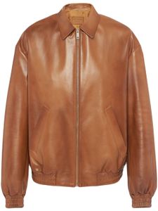 Prada veste bomber en cuir nappa - Marron