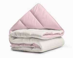 Sleeptime - Lazy Dekbed Crème/Roze – Dekbed en overtrek in-1 - 240 x 200