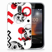 Silicone Back Case Nokia 1 Skull Red