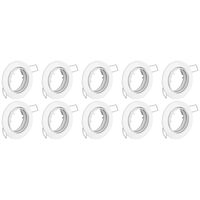 Spot Armatuur 10 Pack - GU10 Inbouwspot - Rond - Wit - Aluminium - Kantelbaar Ø82mm - thumbnail