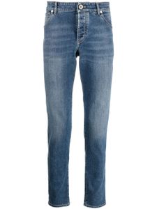 Brunello Cucinelli jean skinny à effet délavé - Bleu