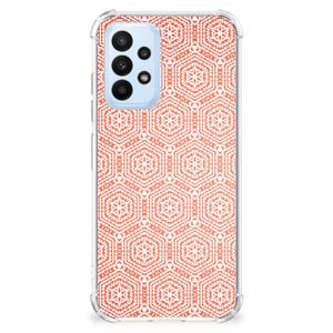 Samsung Galaxy A23 Doorzichtige Silicone Hoesje Pattern Orange