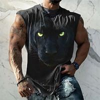 Voor heren Vest Top Mouwloos T-shirt voor heren Grafisch dier Strakke ronde hals Kleding 3D-afdrukken Dagelijks Sport Mouwloos Afdrukken Modieus Ontwerper Spier Lightinthebox