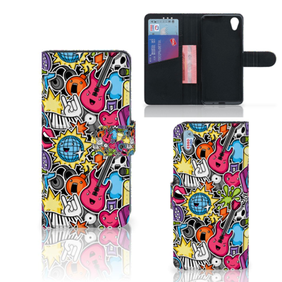 Sony Xperia X Wallet Case met Pasjes Punk Rock Sony Xperia X Wallet Case met Pasjes Punk Rock