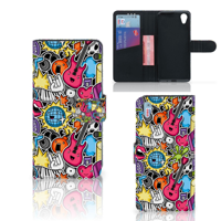 Sony Xperia X Wallet Case met Pasjes Punk Rock