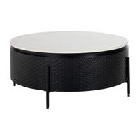 Richmond Ronde Salontafel Santorini Marmer, 90cm - Zwart