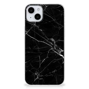 iPhone 15 TPU Siliconen Hoesje Marmer Zwart - Origineel Cadeau Vader