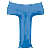 Amscan folieballon letter T 66 x 81 cm blauw