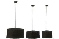 J-Line Set Van 3 Hangende Lamp Moonj Gras Zwart