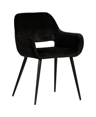 WOOOD Eetkamerstoel Jelle Velvet - Zwart