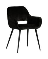 WOOOD Eetkamerstoel Jelle Velvet - Zwart