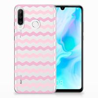 Huawei P30 Lite TPU bumper Waves Roze - thumbnail