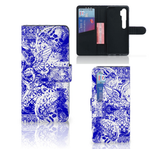 Telefoonhoesje met Naam Xiaomi Mi Note 10 Pro Angel Skull Blauw