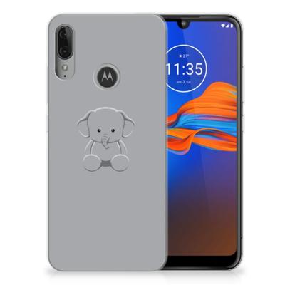 Motorola Moto E6 Plus Telefoonhoesje met Naam Grijs Baby Olifant