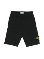 Stone Island Junior pantalon cargo à patch Compass - Noir